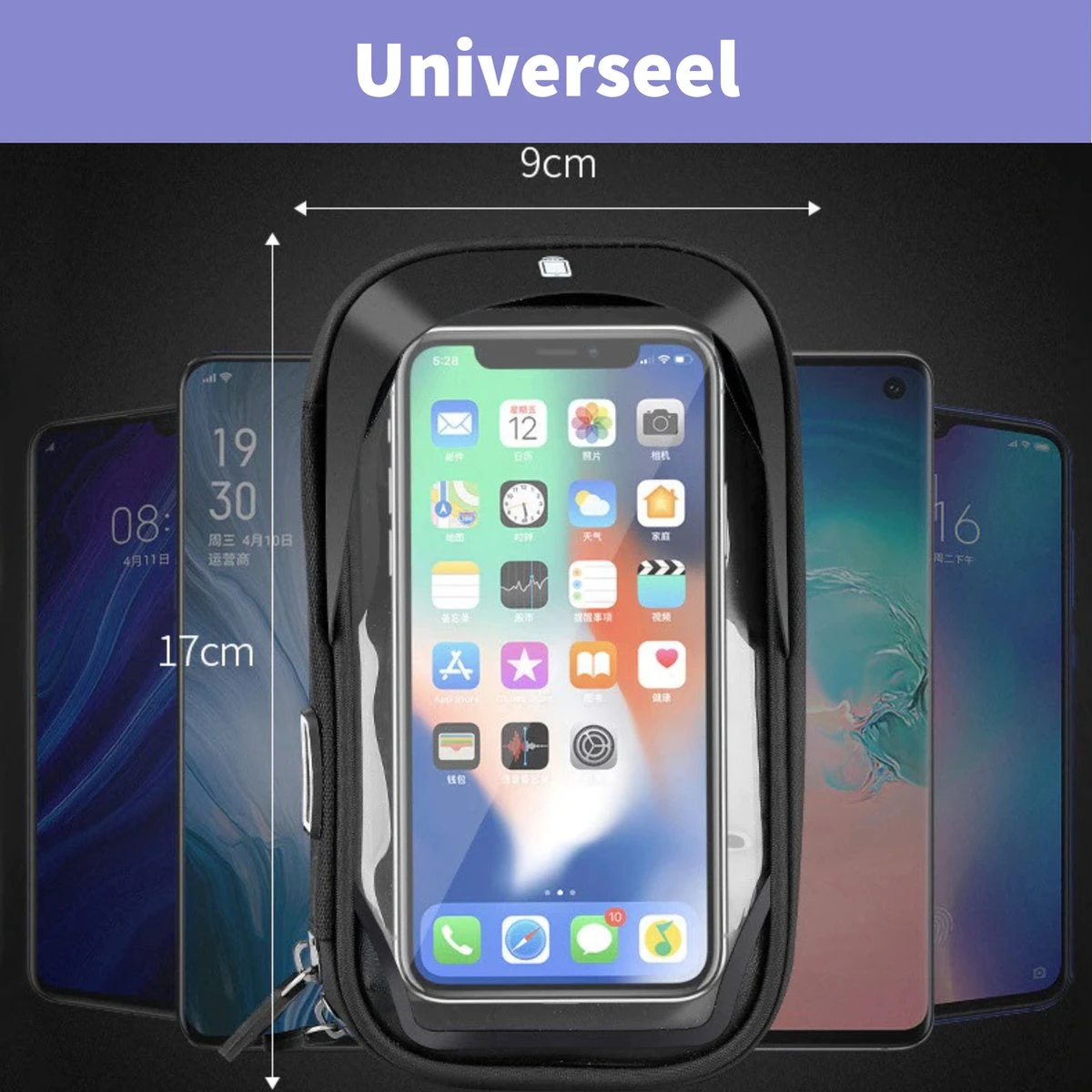 Telefoonhouder Fiets Waterdicht - Telefoonhouder Scooter En Kinderwagen - Fiets Telefoonhouder Universeel Met Kliksysteem - Large - Afbeelding 8