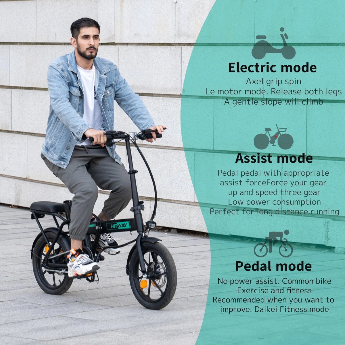 Hitway BK5 - Elektrische Fiets - E-Bike Opvouwbaar - 8,4Ah Accu- 2023 Model - Afbeelding 7