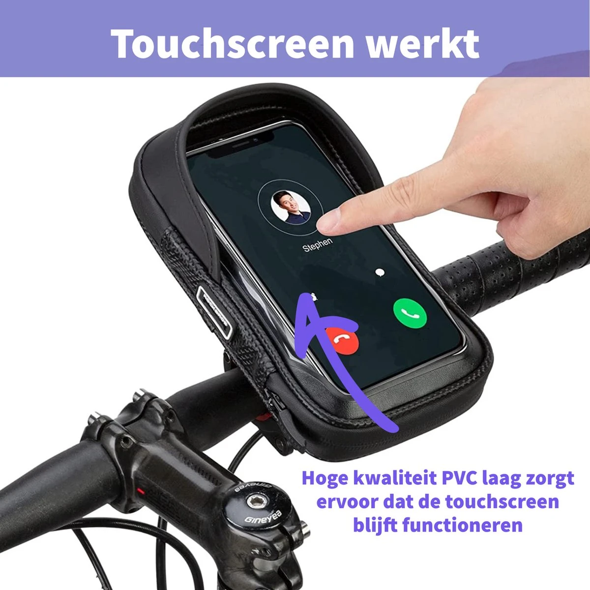 Telefoonhouder Fiets Waterdicht - Telefoonhouder Scooter En Kinderwagen - Fiets Telefoonhouder Universeel Met Kliksysteem - Large - Afbeelding 12