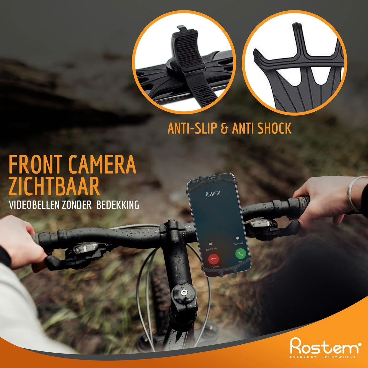 Rostem® Mobiele Telefoonhouder Voor Fiets / Motor - Universele Fitting - 360 Graden Draaien - Afbeelding 8