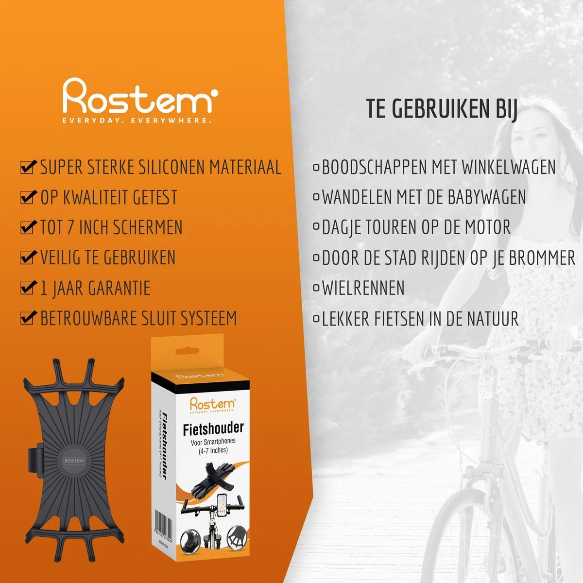 Rostem® Mobiele Telefoonhouder Voor Fiets / Motor - Universele Fitting - 360 Graden Draaien - Afbeelding 10