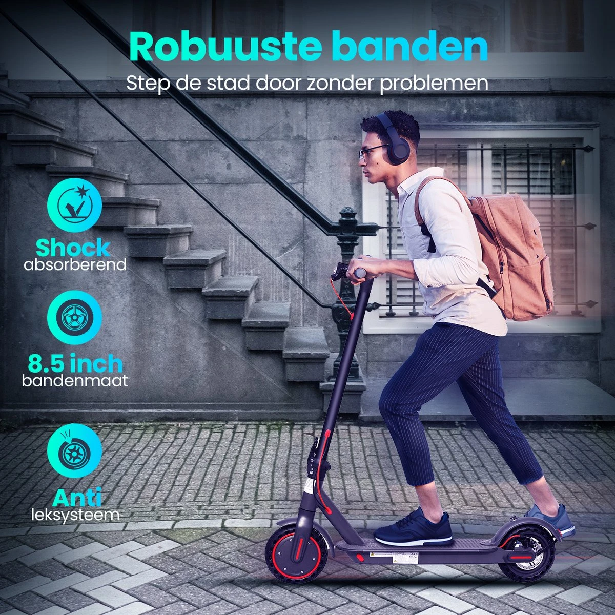 Stay-on M365 Go - Elektrische Step Voor Volwassenen & Kinderen - Snelheid 31 Km/u En 25/30 Km Actieradius - Met App & Nederlandse Handleiding! - Afbeelding 2