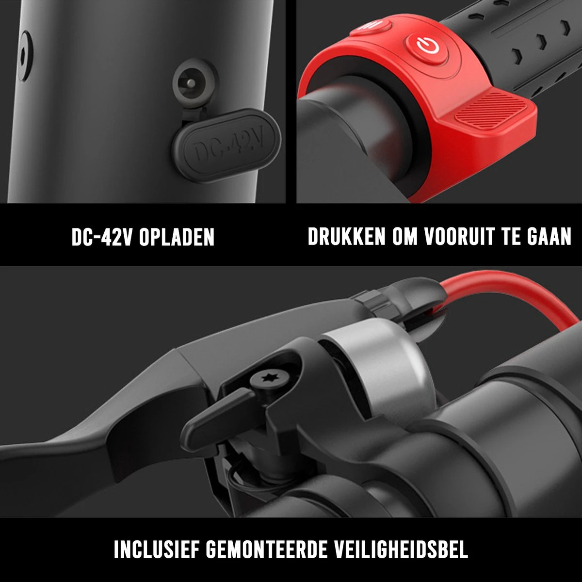 Elektrische Step Pro Voor Volwassenen - Elektrische Scooter Met 10'' Luchtbanden - Motorvermogen E Step Van 350W - Bereik Tot 45km Aan Snelheid Van 25km/u - Afbeelding 2