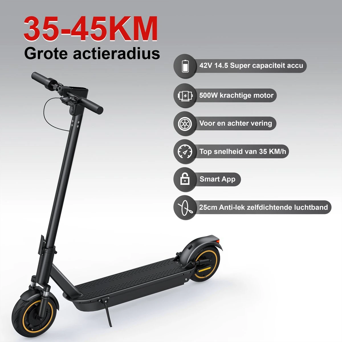 Stay-on Esmax | Elektrische Step Voor Volwassenen | 500w |15ah! |35kmu | Bereik 35/45km | Met APP & Nederlandse Handleiding - Afbeelding 10