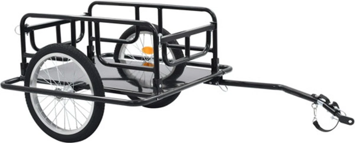 VidaXL Fietskar 130x73x48.5 Cm Staal Zwart