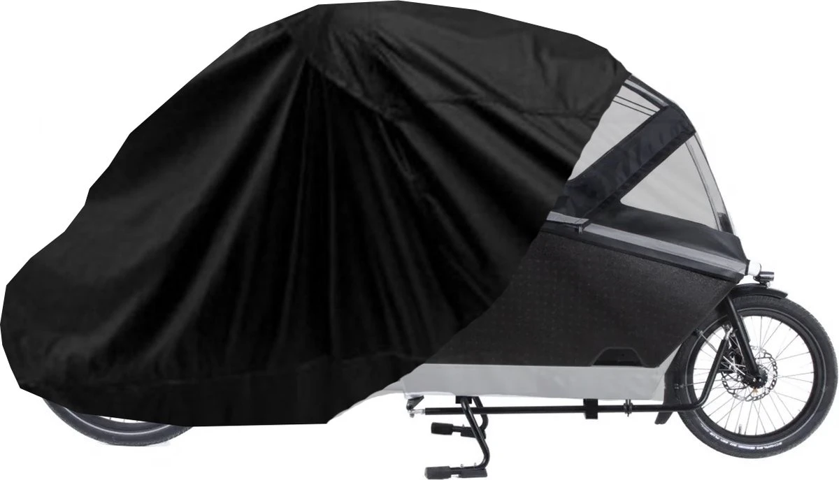 Maxxcovers Cargo Bakfietshoes - Voor 2-wielers Met Regentent Huif - Waterdicht - Zwart