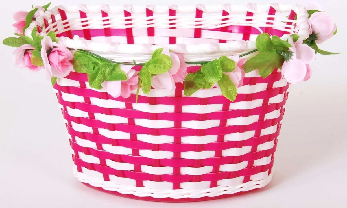 Volare Gevlochten Fietsmand Met Bloemen