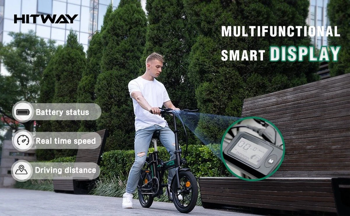 HITWAY E Bike Elektrische Fiets Vouwfiets, 36V/8.4Ah Batterij, 250W Motor, 25km/h, 35-70km, 16" City EBike Voor Heren En Dames - Afbeelding 7