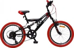 Amigo Fun Ride - Mountainbike 20 Inch - Voor Jongens En Meisjes - Met 7 Versnellingen - Zwart/Rood