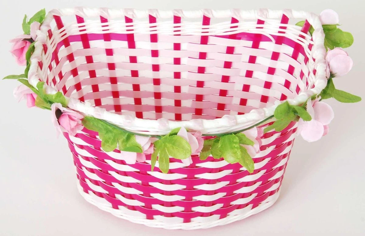 Volare Gevlochten Fietsmand Met Bloemen - Afbeelding 2