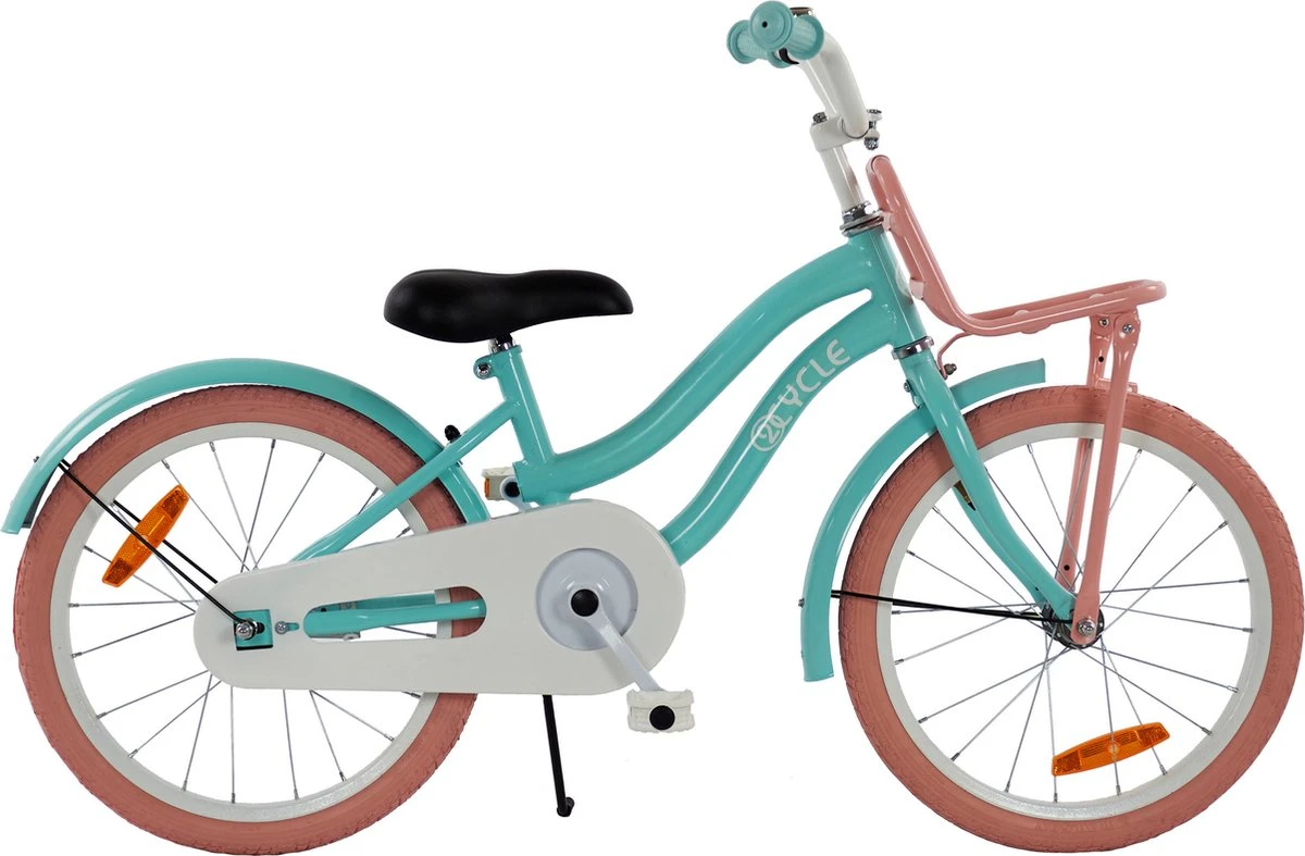 2Cycle Cargo Meisjesfiets - 18 Inch - Voordrager - Turquoise - Meisjesfiets - Afbeelding 2