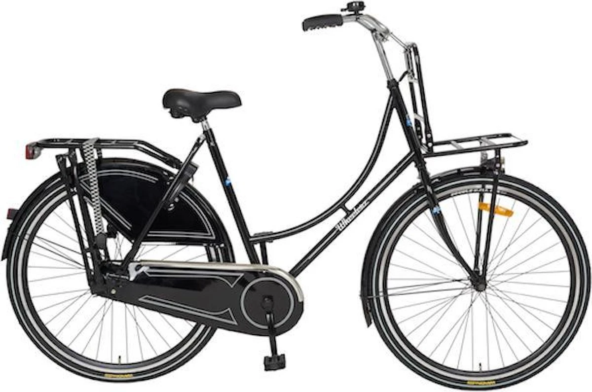 Wheelerz.nl Omafiets 28 Inch Zwart Met Voordrager