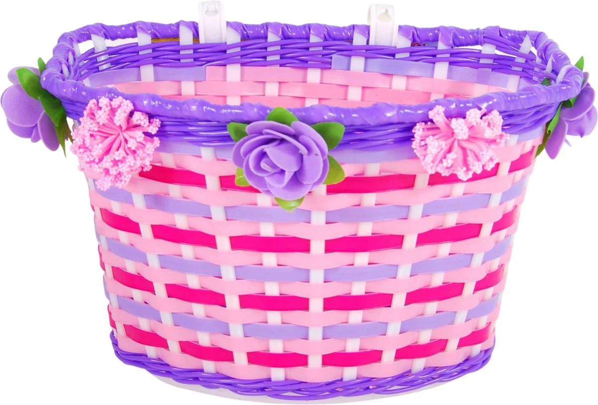 Volare Gevlochten Fietsmand Met Bloemen - Afbeelding 6