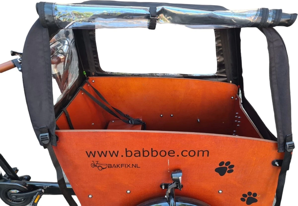 Babboe Big Regentent Bakfietshoes Kleur Zwart Bakfiets Huif (zonder Tentstokken) - Afbeelding 3