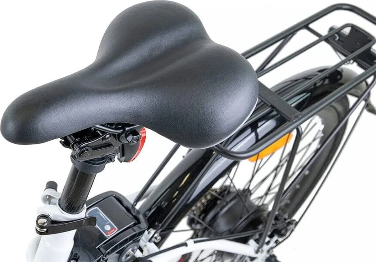 Myatu E-bike 26 Inch City Pedelec Voor Dames En Heren, Elektrische Fiets Met 12,5Ah Accu, 6 Versnellingen Shimano, Derailleur Versnellingen, Achter Motor 250 W-Zwart - Afbeelding 7