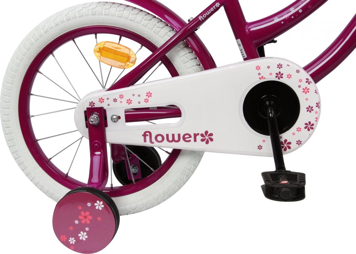 Amigo Flower Meisjesfiets - Kinderfiets 16 Inch - Paars - Afbeelding 3