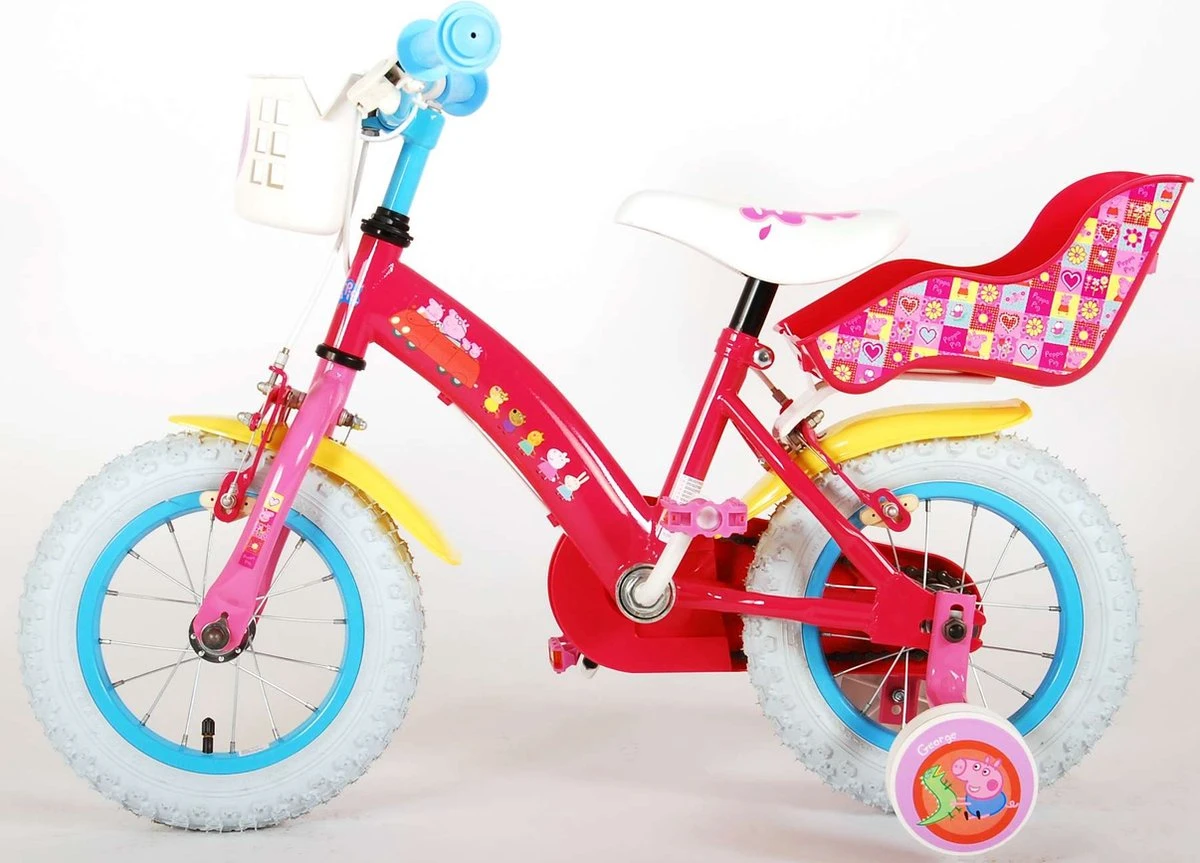 Volare Peppa Pig Kinderfiets - Meisjes - 12 Inch - Roze - 2 Handremmen - Afbeelding 5