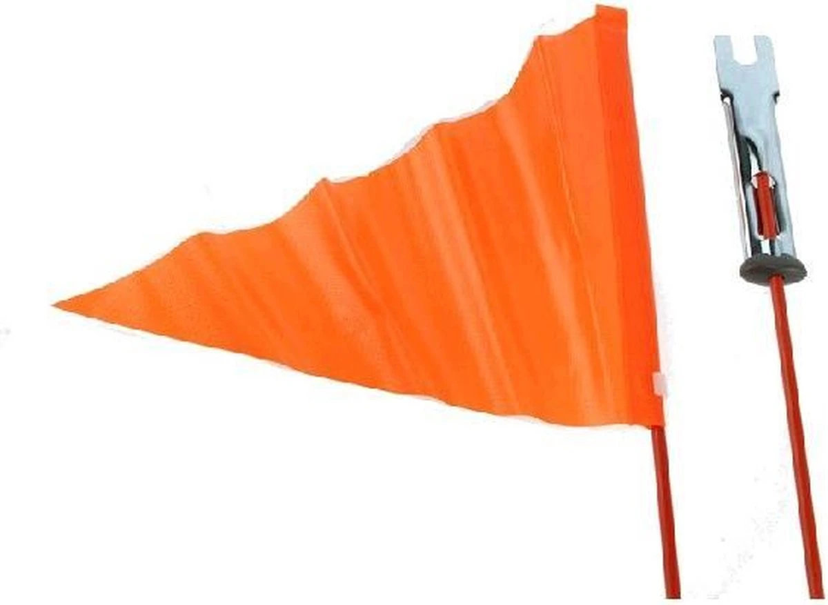 Fietsvlag Icetoolz Oranje Met Fiberglas - Deelbare Stang 150 Cm - Afbeelding 5