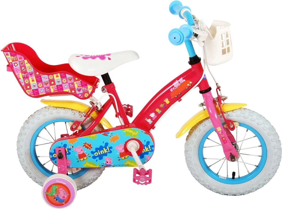 Volare Peppa Pig Kinderfiets - Meisjes - 12 Inch - Roze - 2 Handremmen - Afbeelding 2