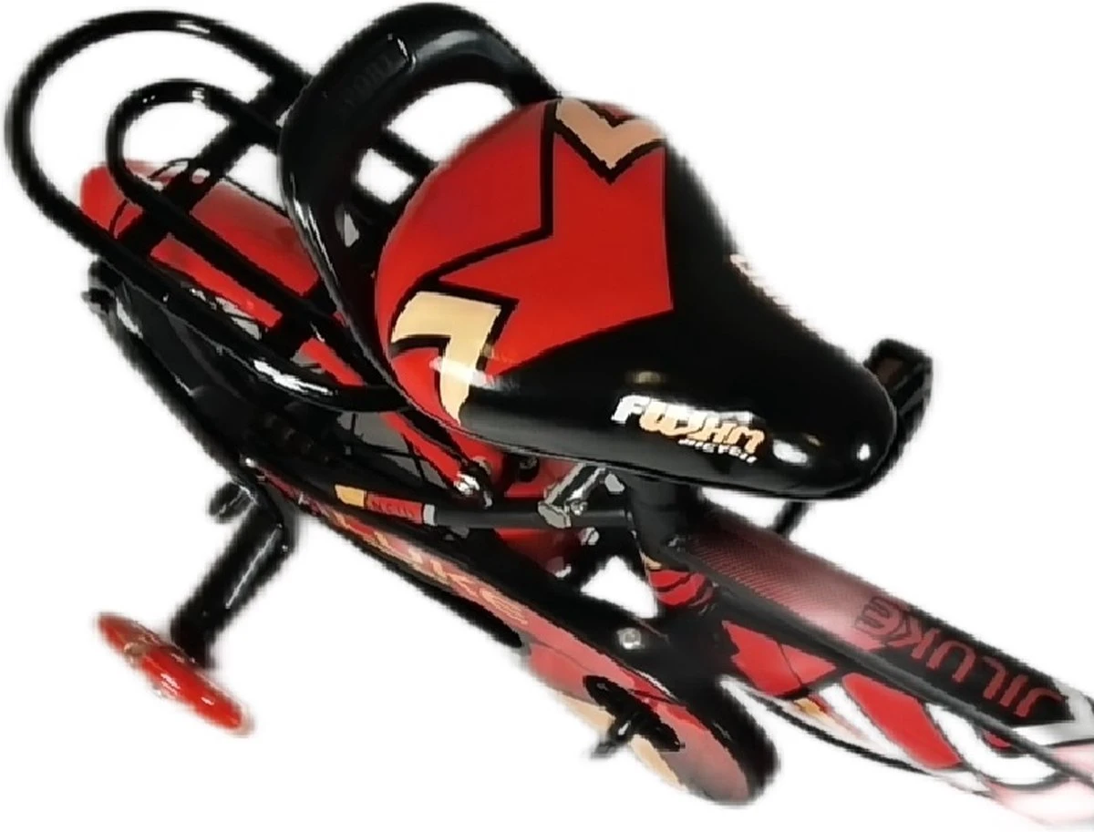 Kinderfiets - 12 Inch Kinderfiets -vanaf 2-4 Jaar Jongens En Meisjes Fietsen - Terugtrap -Rem -Stabilisatoren(2 Zijwieltjes)- Mandje - Achterbank - Rood - Afbeelding 7