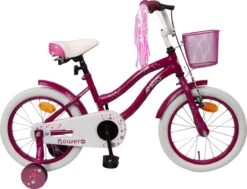 Amigo Flower Meisjesfiets - Kinderfiets 16 Inch - Paars