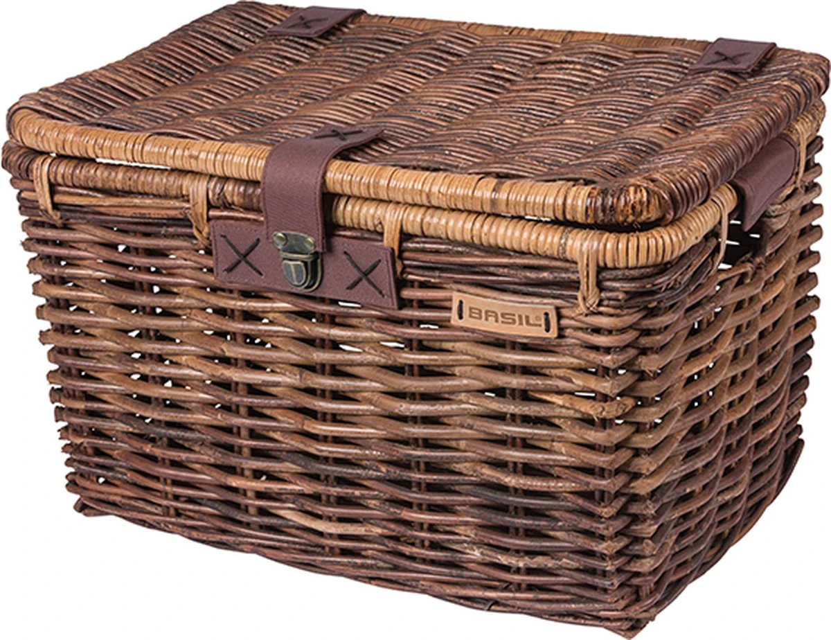 Basil Denton Fietsmand L - Voor - Rotan - Bruin - Large