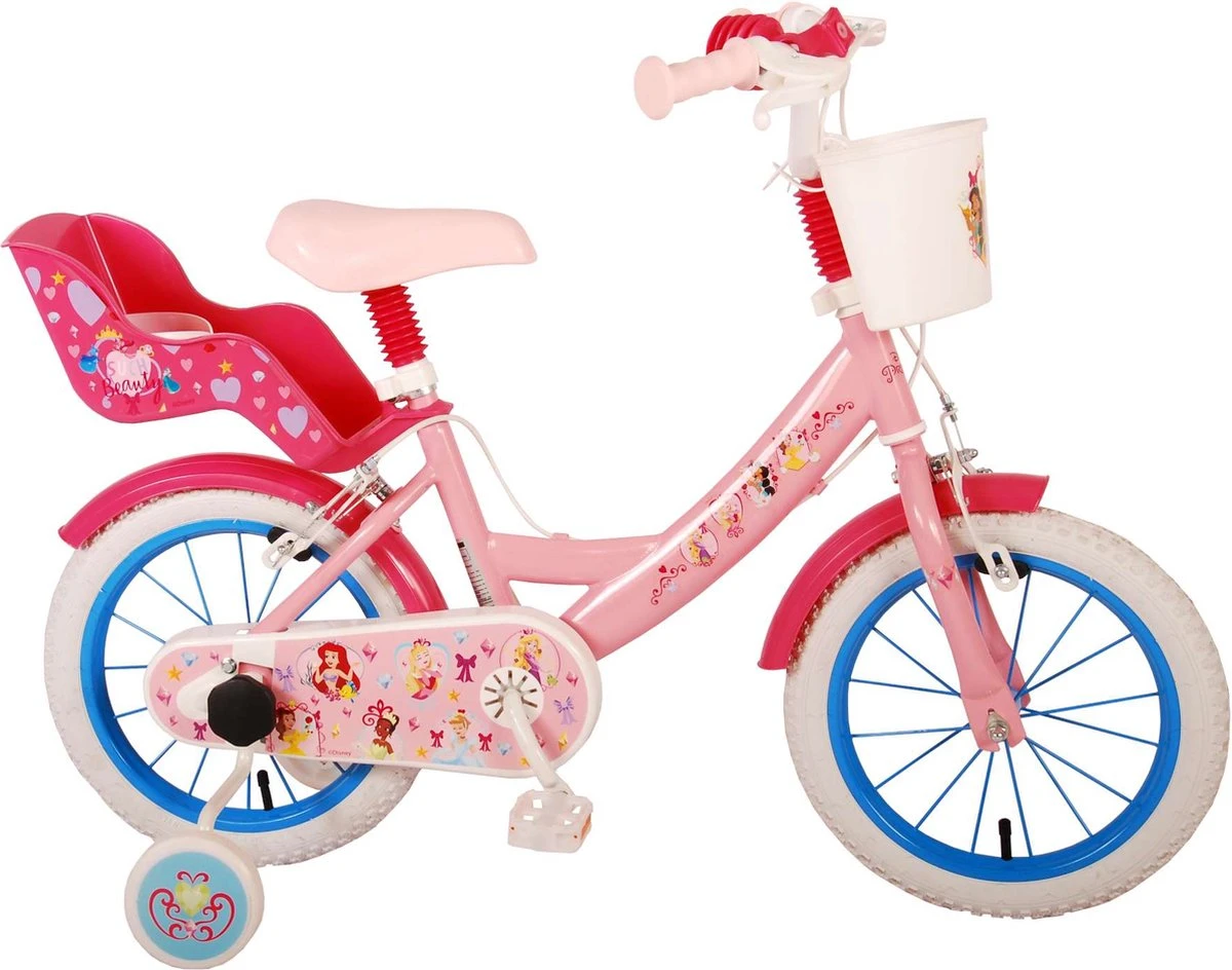 Volare Disney Princess Kinderfiets - Meisjes - 14 Inch - Roze - Twee Handremmen - Afbeelding 2