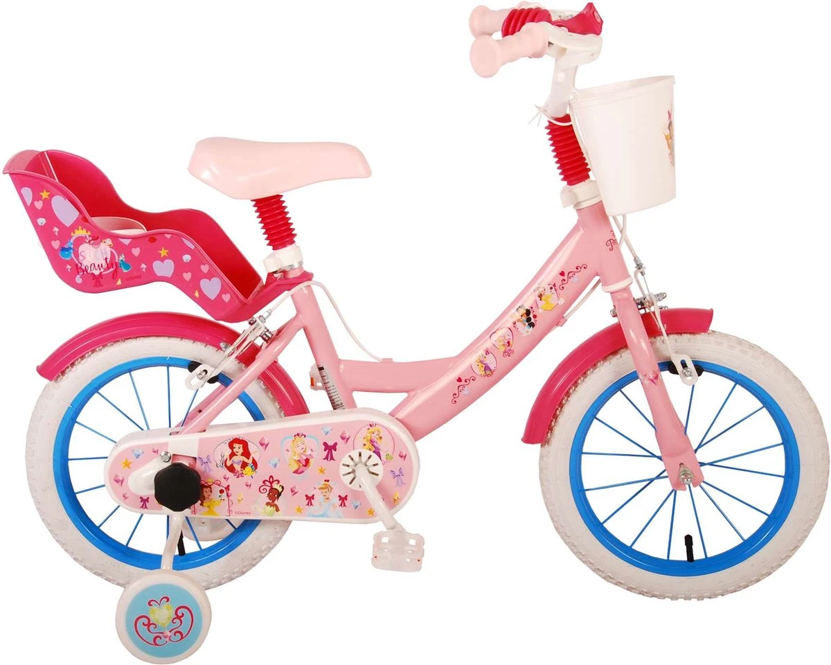 Volare Disney Princess Kinderfiets - Meisjes - 14 Inch - Roze - Twee Handremmen