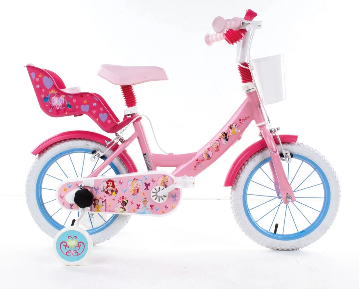 Volare Disney Princess Kinderfiets - Meisjes - 14 Inch - Roze - Twee Handremmen - Afbeelding 4