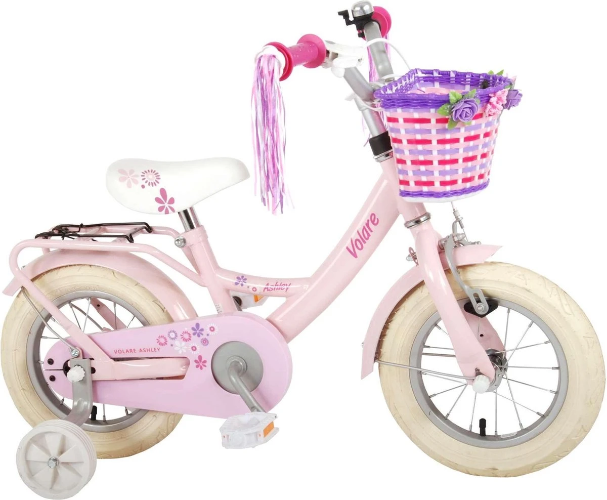 Volare Ashley Kinderfiets - Meisjes - 12 Inch - Roze - 95% Afgemonteerd - Afbeelding 2