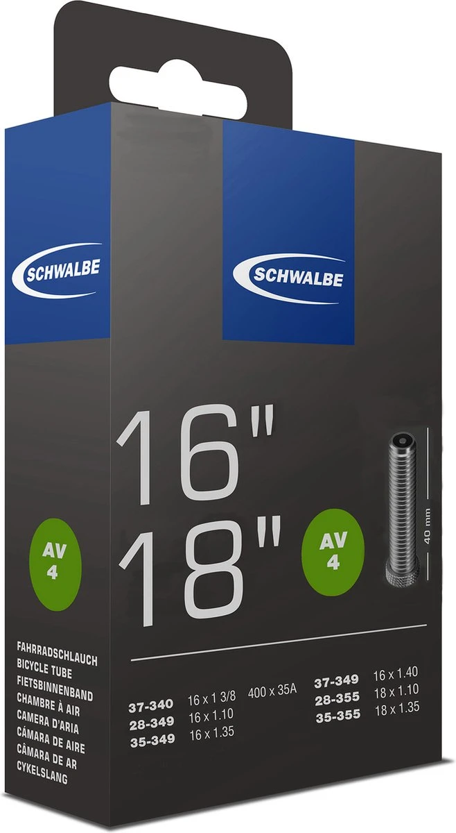 Schwalbe Binnenband - AV4 - 16 Inch X 1 3/8 - 18 X 1.35 - Auto Ventiel - 40mm - Afbeelding 4