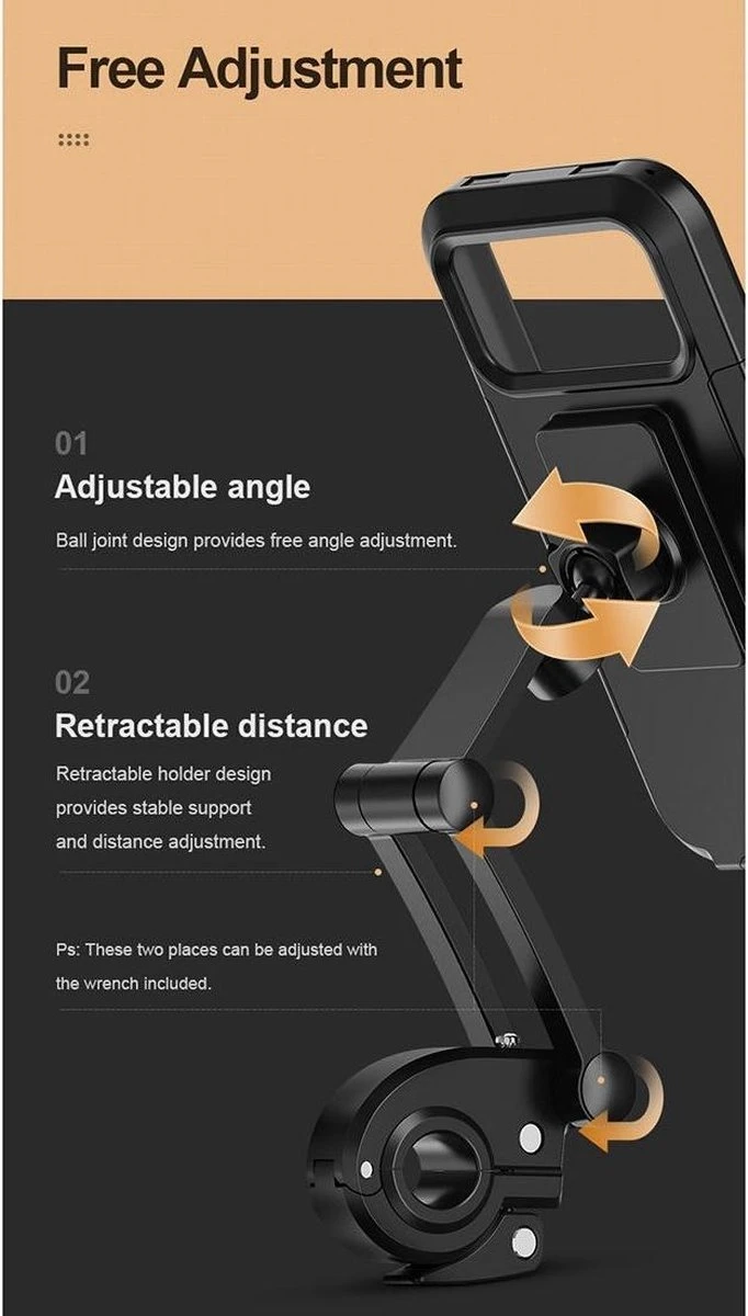 ROCK Waterbestendige Fiets Telefoonhouder Smartphones 4.5 Tot 6.7 Inch 3D Waterdicht Bescherming - Afbeelding 5