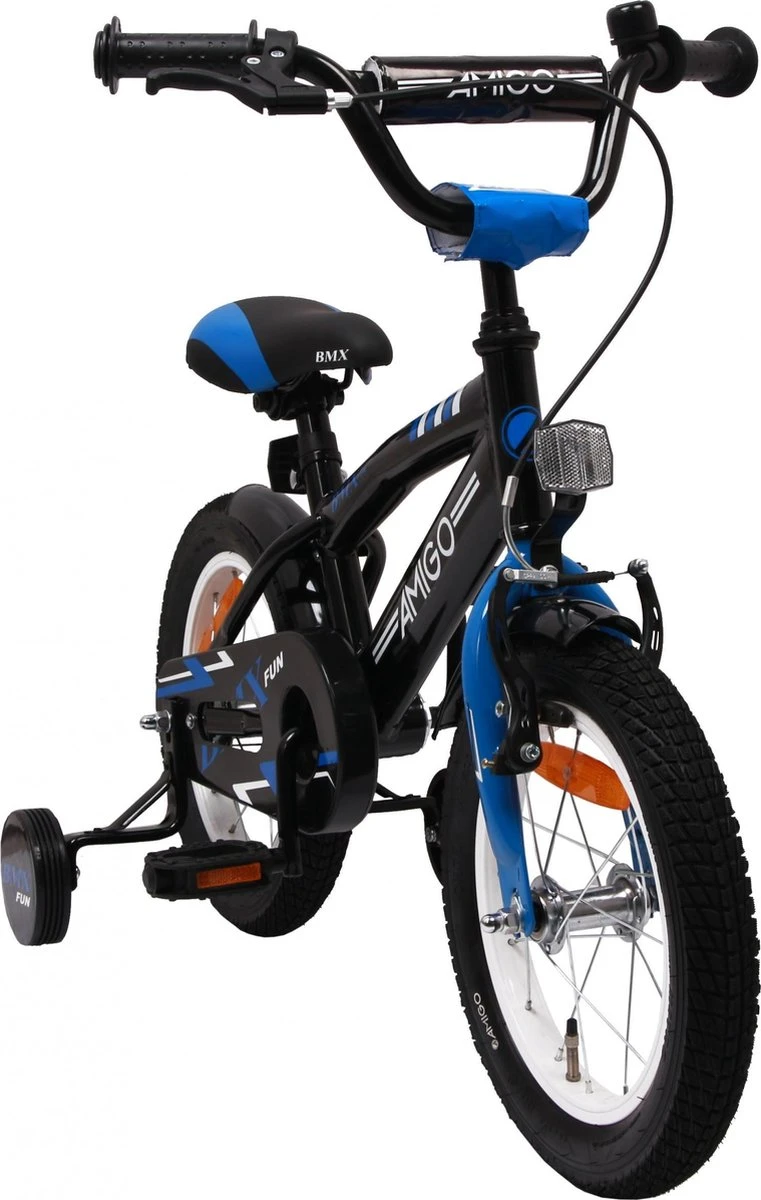 Amigo BMX Fun Jongensfiets - Kinderfiets 14 Inch - Zwart/Blauw - Afbeelding 8