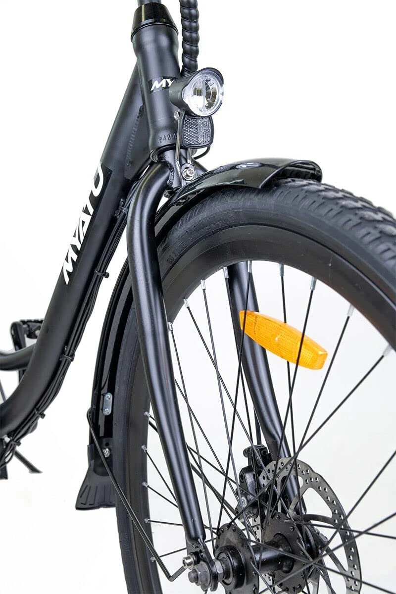 Myatu E-bike 26 Inch City Pedelec Voor Dames En Heren, Elektrische Fiets Met 12,5Ah Accu, 6 Versnellingen Shimano, Derailleur Versnellingen, Achter Motor 250 W-Zwart - Afbeelding 6