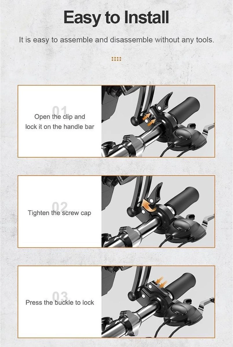 ROCK Waterbestendige Fiets Telefoonhouder Smartphones 4.5 Tot 6.7 Inch 3D Waterdicht Bescherming - Afbeelding 10