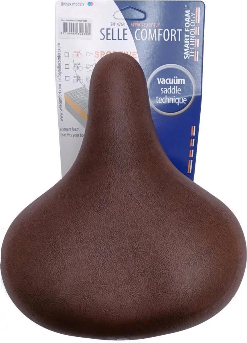Selle Comfort Zadel Retro 25 X 23 Cm Unisex Gel/staal Bruin - Afbeelding 2
