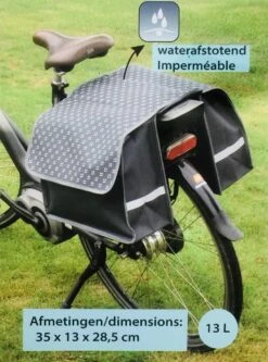 Fietstas Dubbel 2 X 13L - Waterafsotend - Grijs - 35 X 13 X 28,5cm