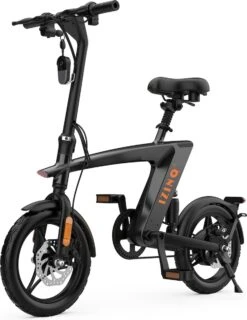 IZINQ H1 - Fiets / Vouwfiets / Elektrische Scooter - 14" Luchtbanden - Lithium 10.0Ah 36V - Zwart/Oranje - 25km/u - Volwassenen En Kinderen - Windgoo