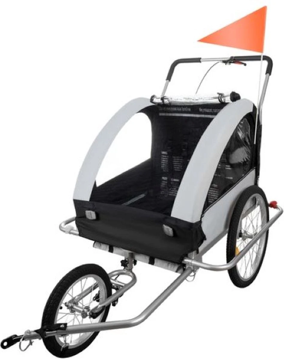 Fietskar Voor Kinderen - 3 In 1 - Geschikt Voor 2 Kinderen - Kinderfietskar - Fietskar Kind - Fietskar Hond - Afbeelding 11