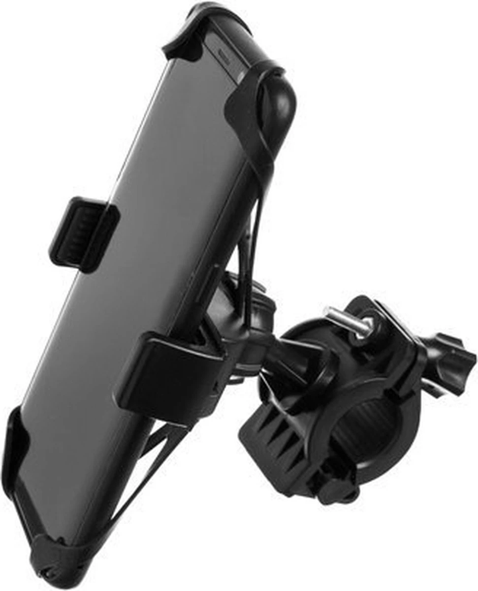 Merkloos Telefoonhouder Fiets Universeel - Stuur Telefoonhouder - 360 Draaibaar Telefoon Houder Fiets - Telefoonhouder Motor - Telefoonhouder Scooter -Zwart - Afbeelding 2