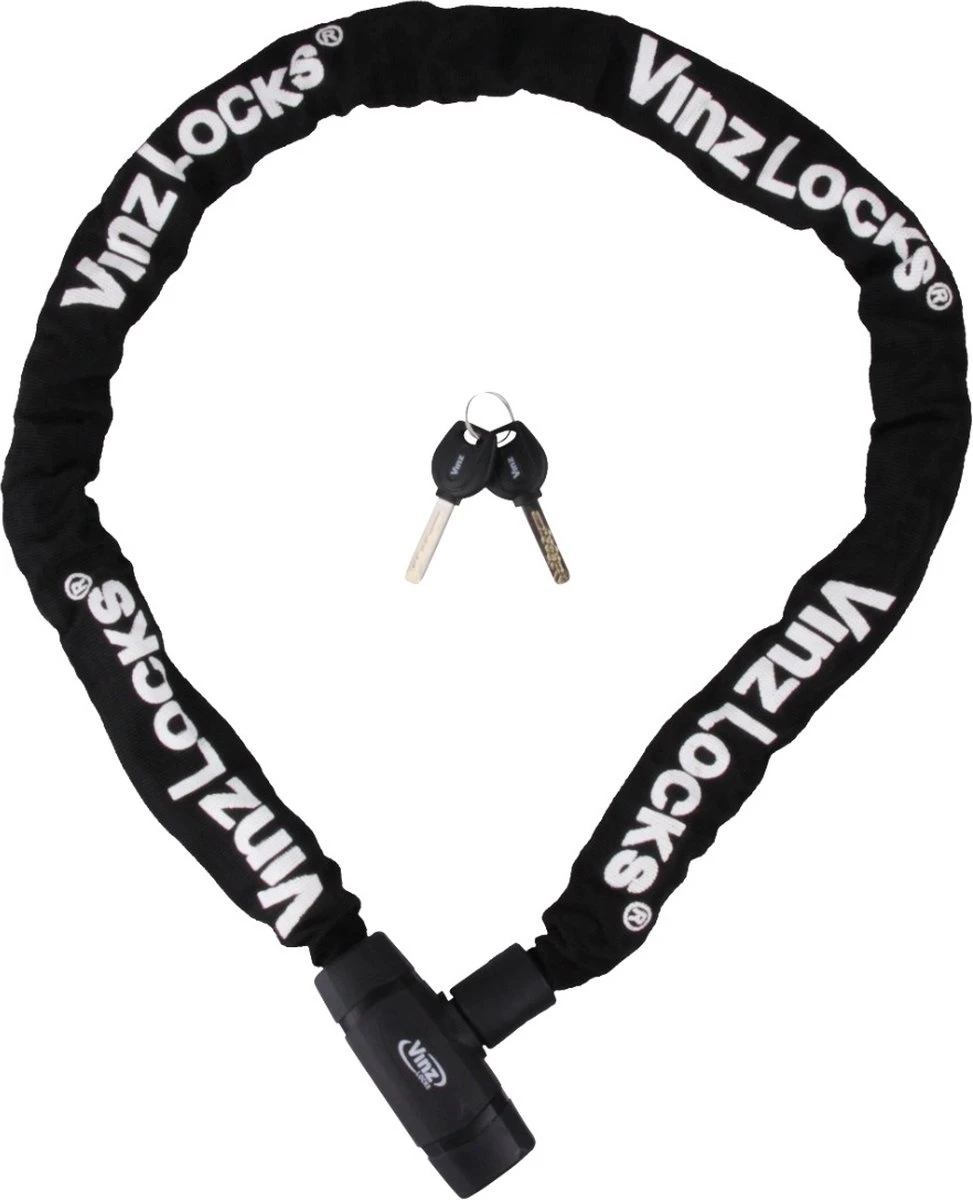 VINZ Olympus Kettingslot / Fietsslot Met Vaste Kop 8mm - 120cm