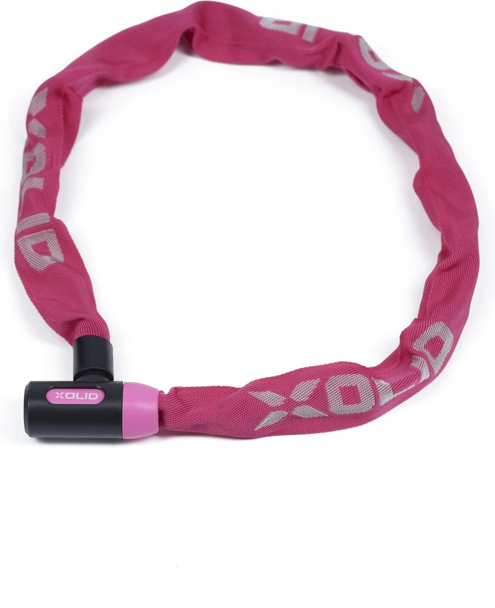 Xolid Kettingslot Fiets - Roze - Fietsslot Ketting - Slot 90CM - Afbeelding 2