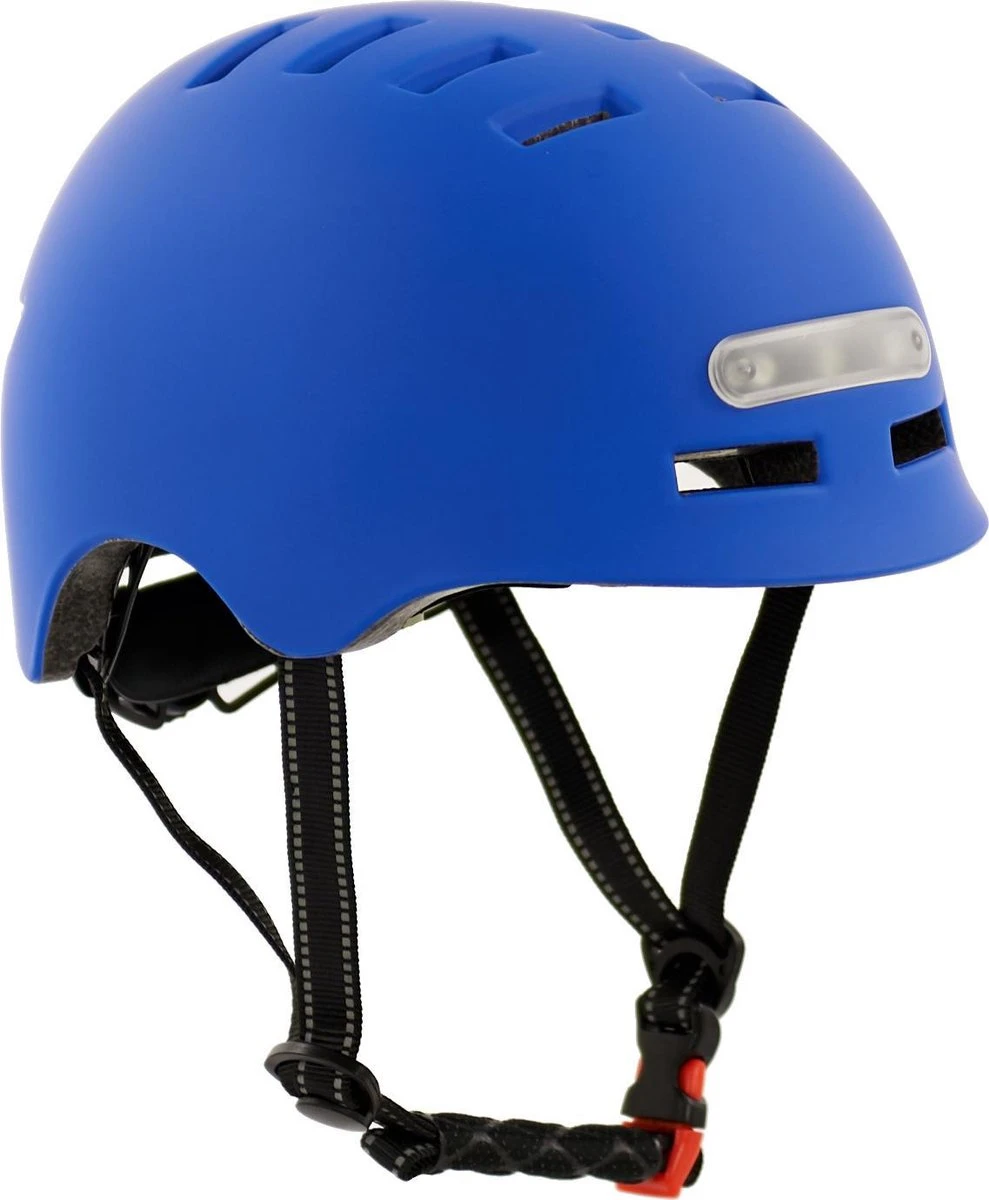 Sajan Fietshelm - Skatehelm Helm Mat-Blauw - LED Verlichting - Maat-S - Afbeelding 7