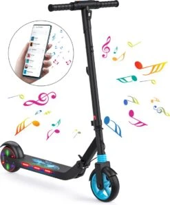 Stay-on Kes 1 Zwart - Elektrische Step Voor Kinderen Met Bluetooth Speaker En Led Color Lights - Met Nederlandse Handleiding